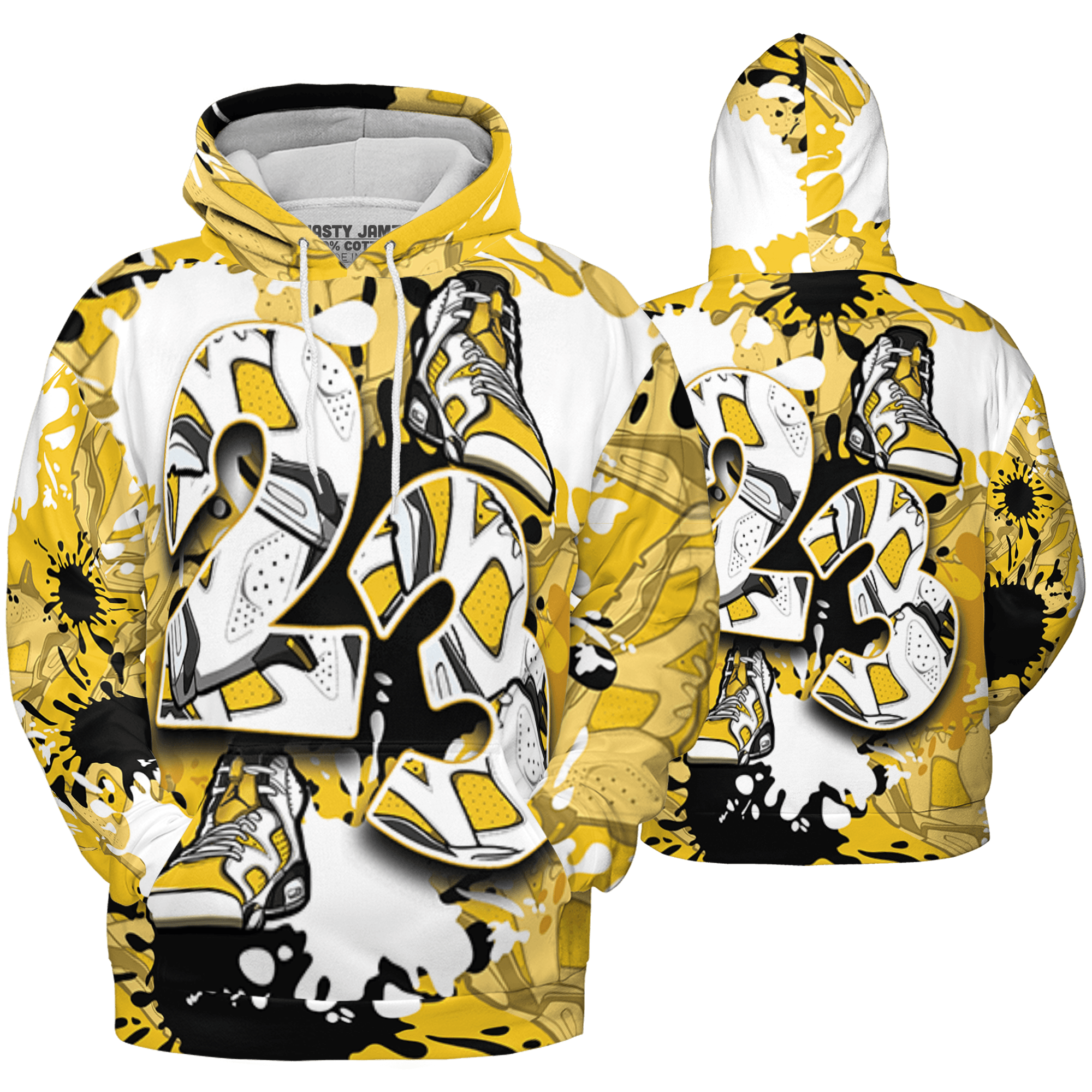 Yellow Ochre 6s Hoodie Match Number 23 Paint Too Many Sneakers - NastyJamz