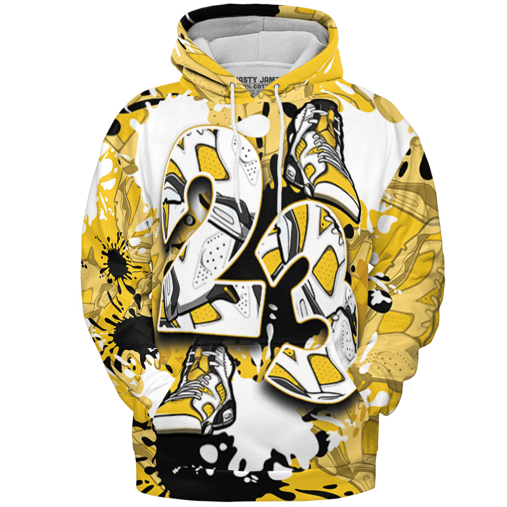 Yellow Ochre 6s Hoodie Match Number 23 Paint Too Many Sneakers - NastyJamz