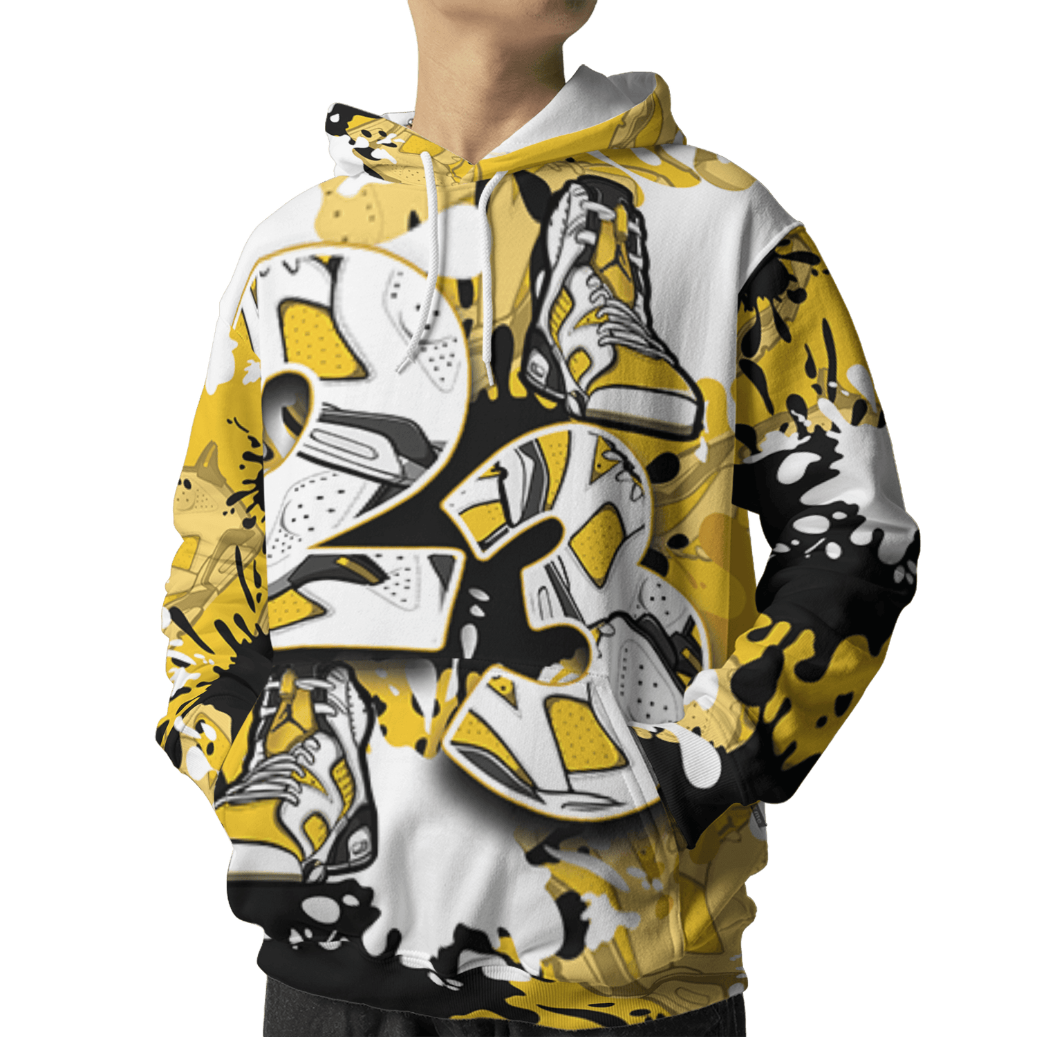 Yellow Ochre 6s Hoodie Match Number 23 Paint Too Many Sneakers - NastyJamz