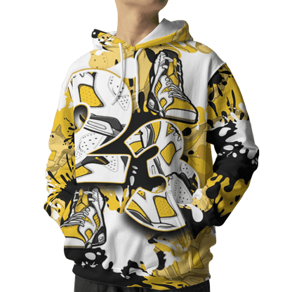 Yellow Ochre 6s Hoodie Match Number 23 Paint Too Many Sneakers - NastyJamz