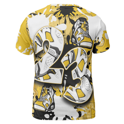 Yellow Ochre 6s T Shirt Match Number 23 Paint Too Many Sneakers - NastyJamz
