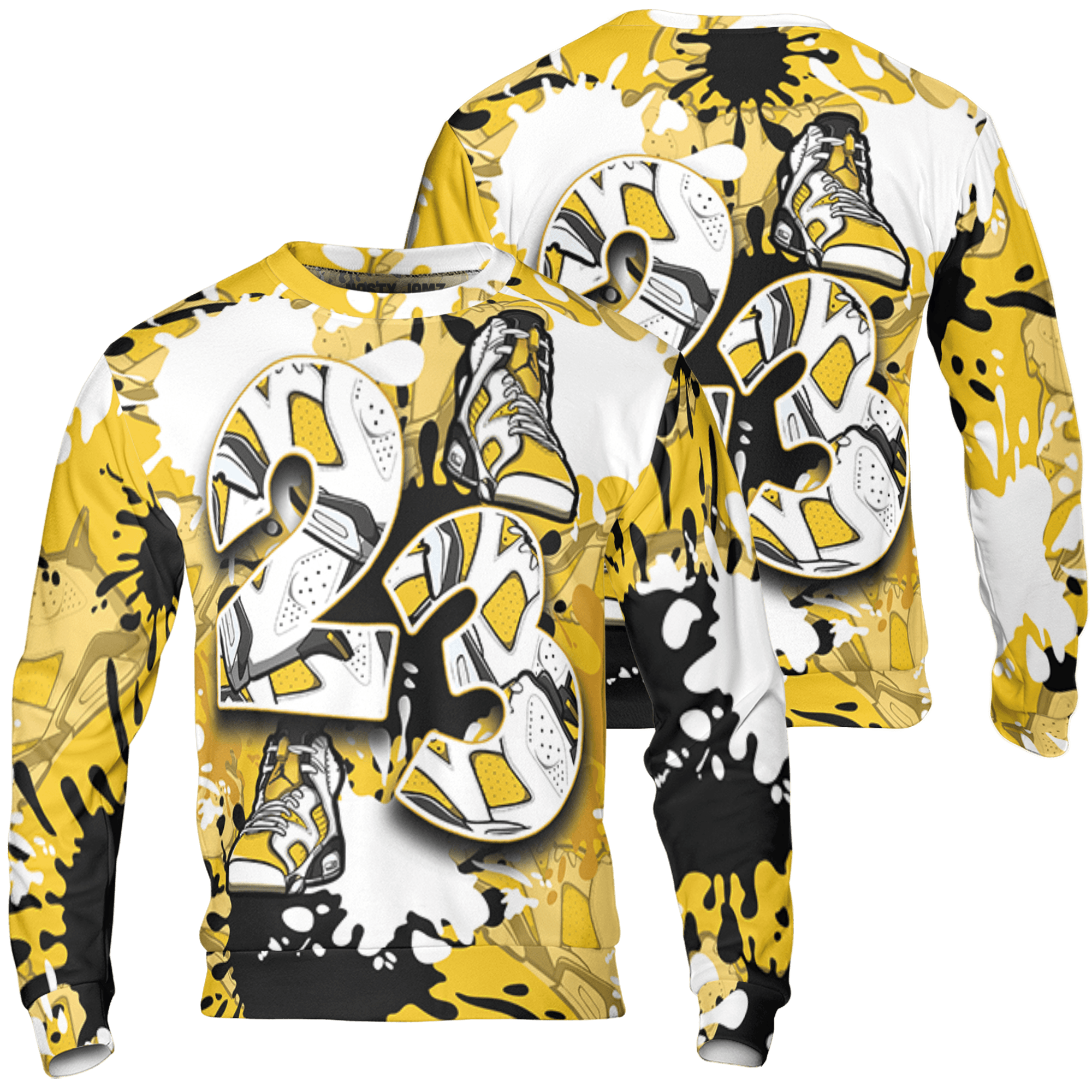 Yellow Ochre 6s Sweatshirt Match Number 23 Paint Too Many Sneakers - NastyJamz