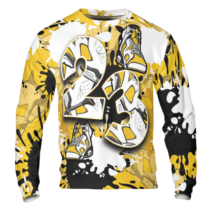 Yellow Ochre 6s Sweatshirt Match Number 23 Paint Too Many Sneakers - NastyJamz