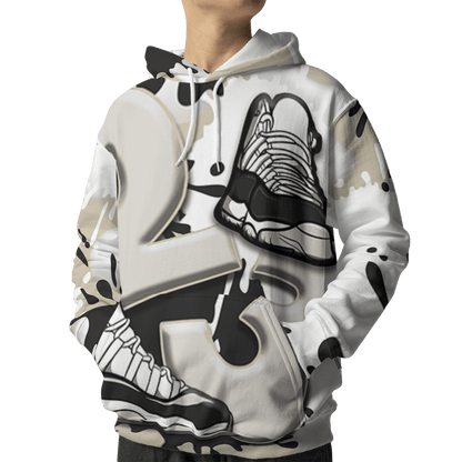 Gratitude 11s Hoodie Match Number 23 Paint White Monochrome Ball 3D All-Over Print - NastyJamz
