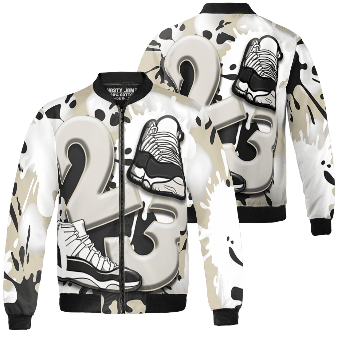 Gratitude 11s Jacket Match Number 23 Paint White Monochrome Ball 3D All-Over Print - NastyJamz