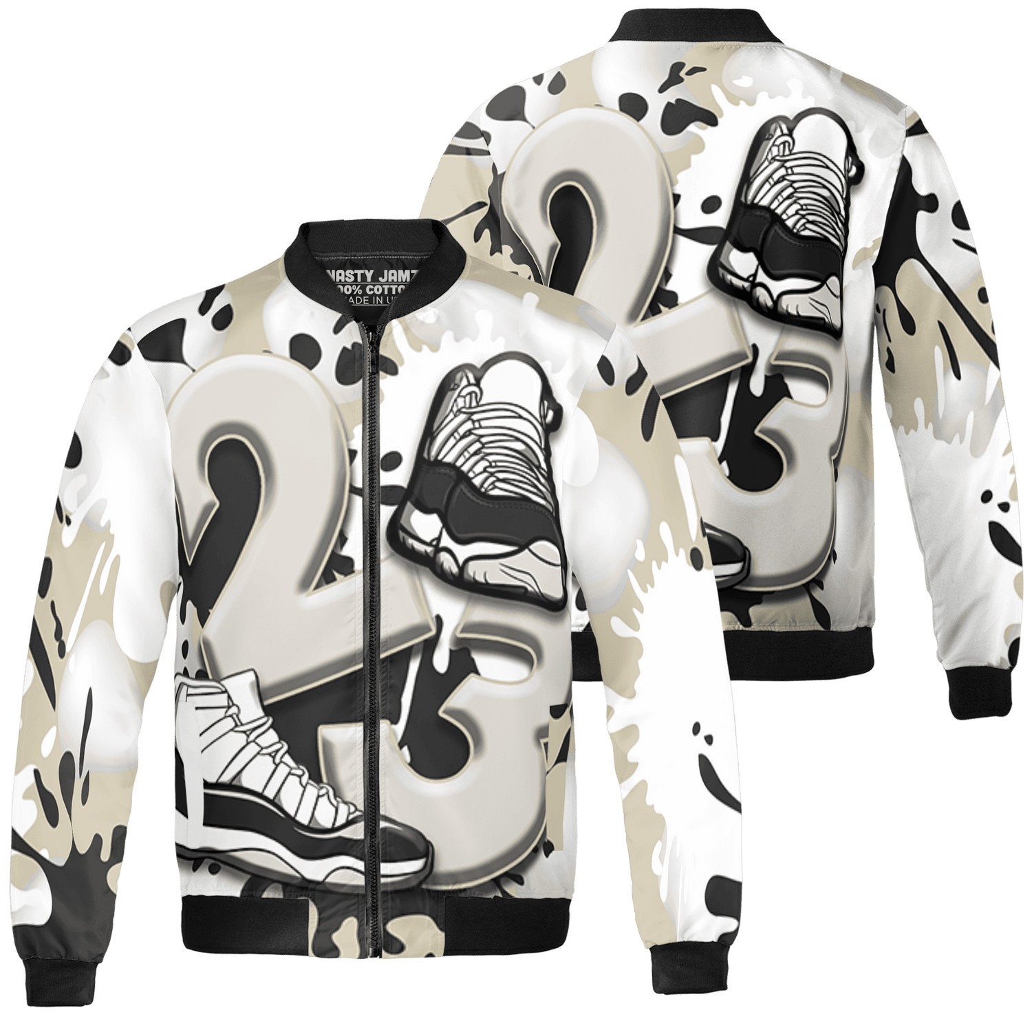 Gratitude 11s Jacket Match Number 23 Paint White Monochrome Ball 3D All-Over Print - NastyJamz