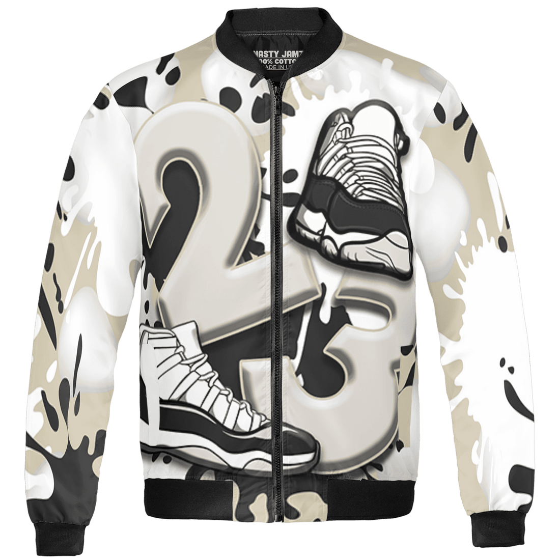 Gratitude 11s Jacket Match Number 23 Paint White Monochrome Ball 3D All-Over Print - NastyJamz