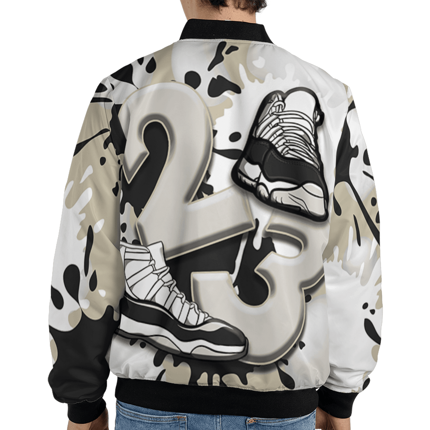 Gratitude 11s Jacket Match Number 23 Paint White Monochrome Ball 3D All-Over Print - NastyJamz