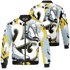 Blue Grey 13s Jacket Match Number 23 Paint White Monochrome Ball 3D All-Over Print - NastyJamz