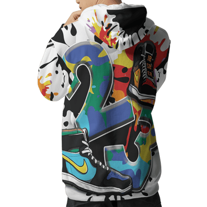 Mid GS Six Championships 1s Hoodie Match Number 23 Paint White Monochrome Ball 3D All-Over Print - NastyJamz