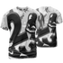 Retro High OG Black White 1s T Shirt Match Number 23 Paint White Monochrome Ball 3D All-Over Print - NastyJamz