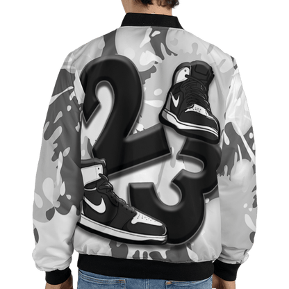 Retro High OG Black White 1s Jacket Match Number 23 Paint White Monochrome Ball 3D All-Over Print - NastyJamz