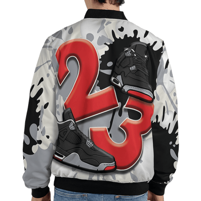 Bred Reimagined 4s Jacket Match Number 23 Paint White Monochrome Ball 3D All-Over Print - NastyJamz