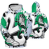 Lucky Green 5s Hoodie Match Number 23 Paint White Monochrome Ball 3D All-Over Print - NastyJamz