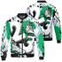 Lucky Green 5s Jacket Match Number 23 Paint White Monochrome Ball 3D All-Over Print - NastyJamz