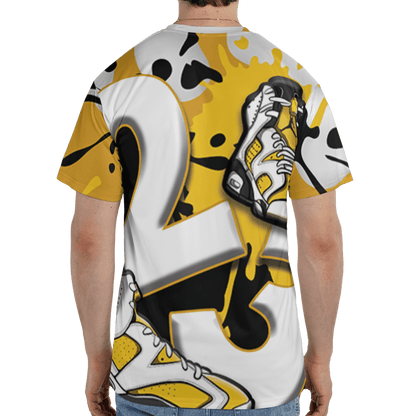 Yellow Ochre 6s T Shirt Match Number 23 Paint White Monochrome Ball 3D All-Over Print - NastyJamz