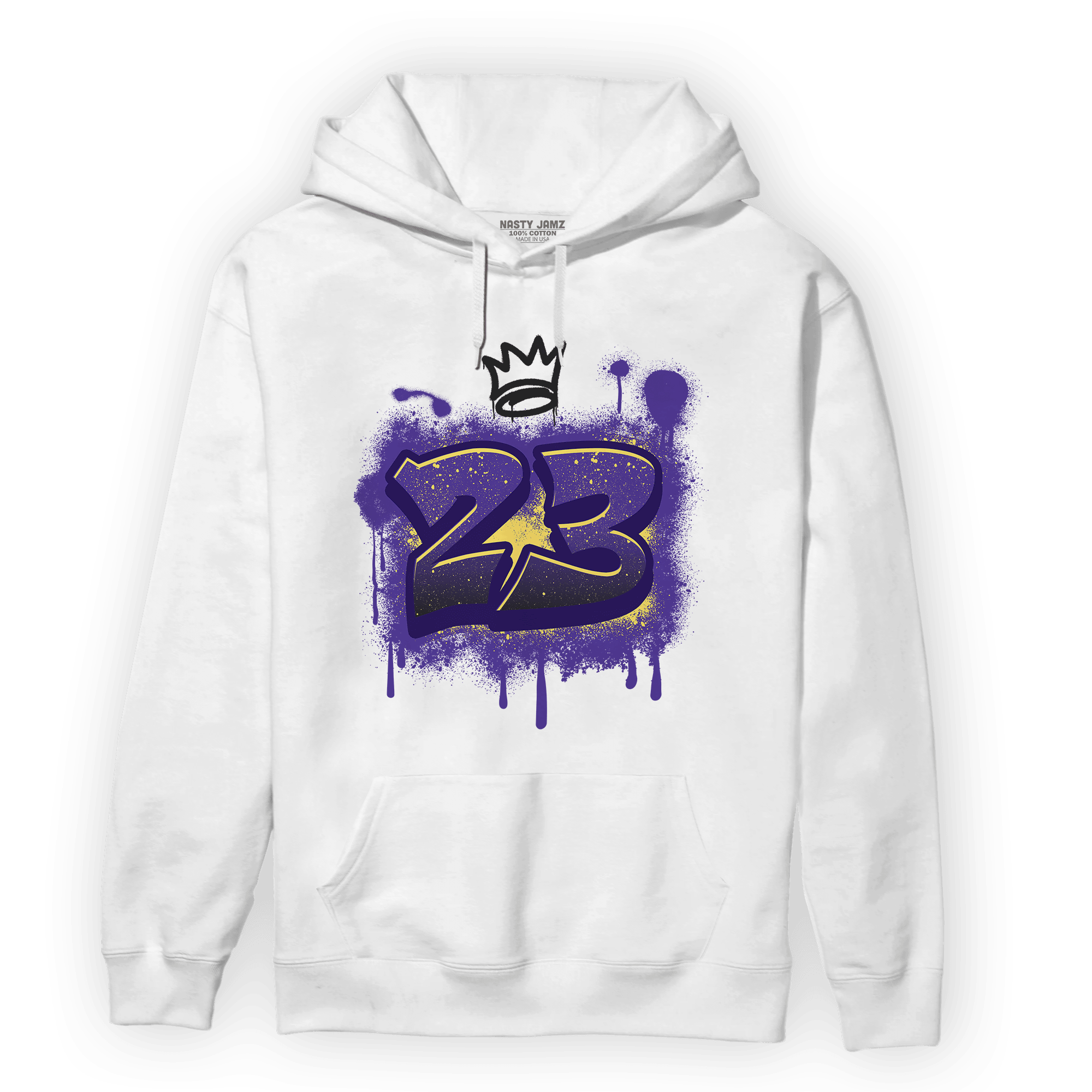 Field Purple 12s Hoodie Match Number 23 graffiti - NastyJamz