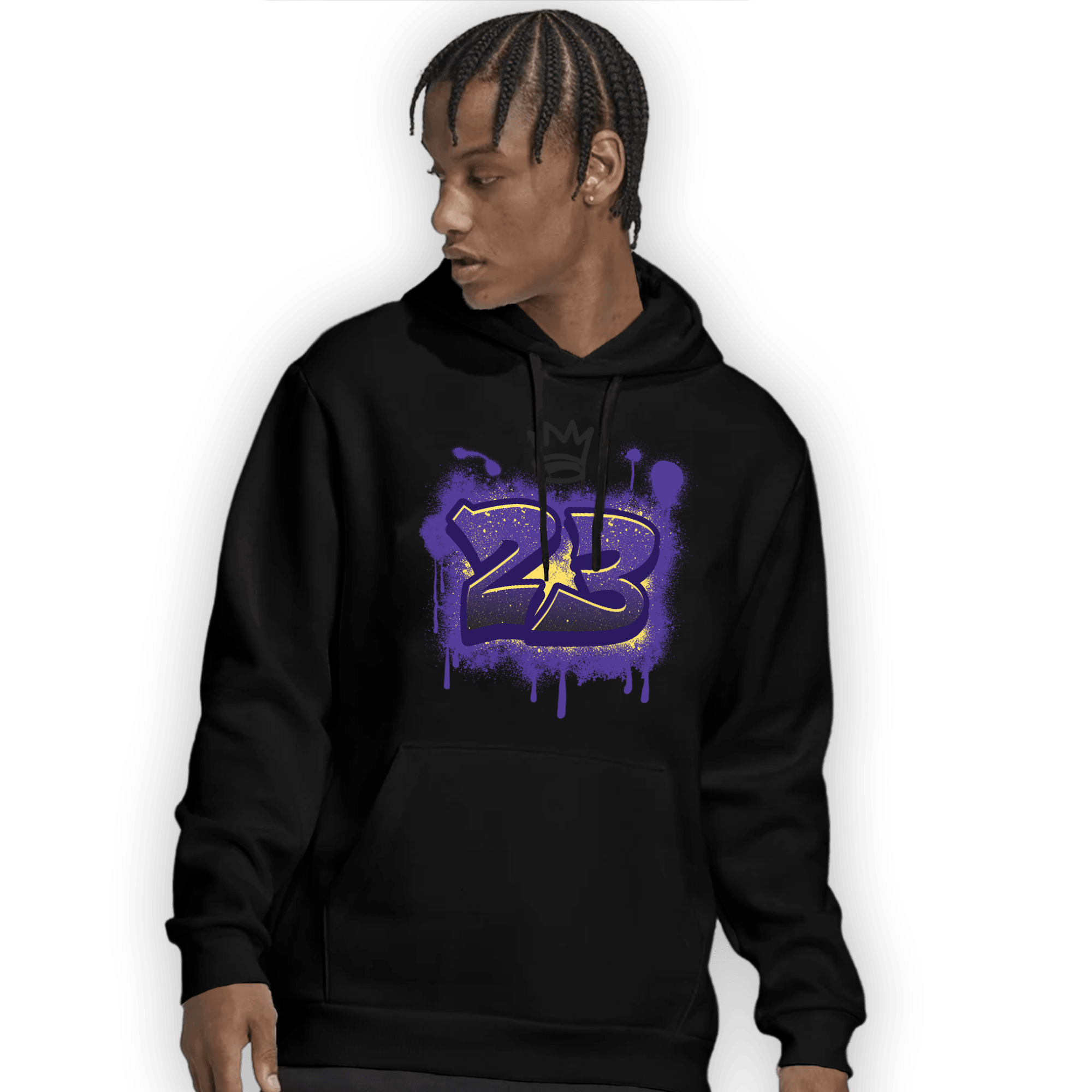 Field Purple 12s Hoodie Match Number 23 graffiti - NastyJamz