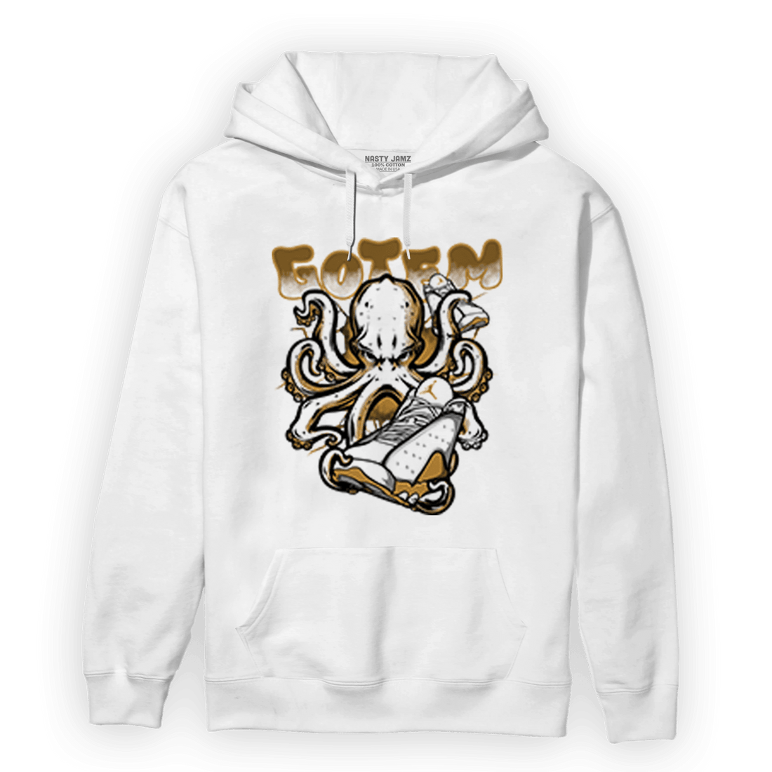Wheat 13s Hoodie Match Octopus Got Em - NastyJamz