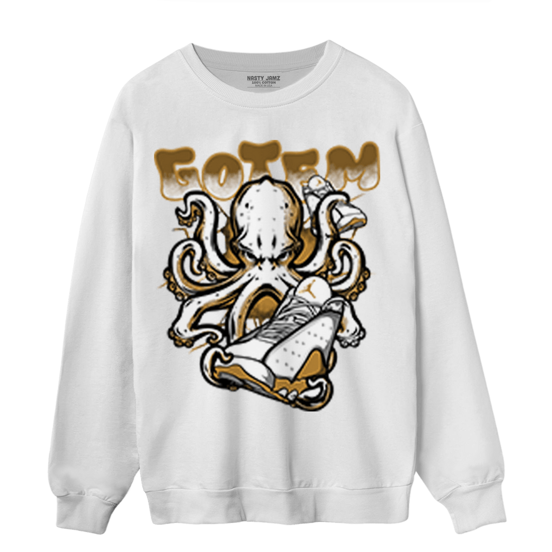 Wheat 13s Sweatshirt Match Octopus Got Em - NastyJamz