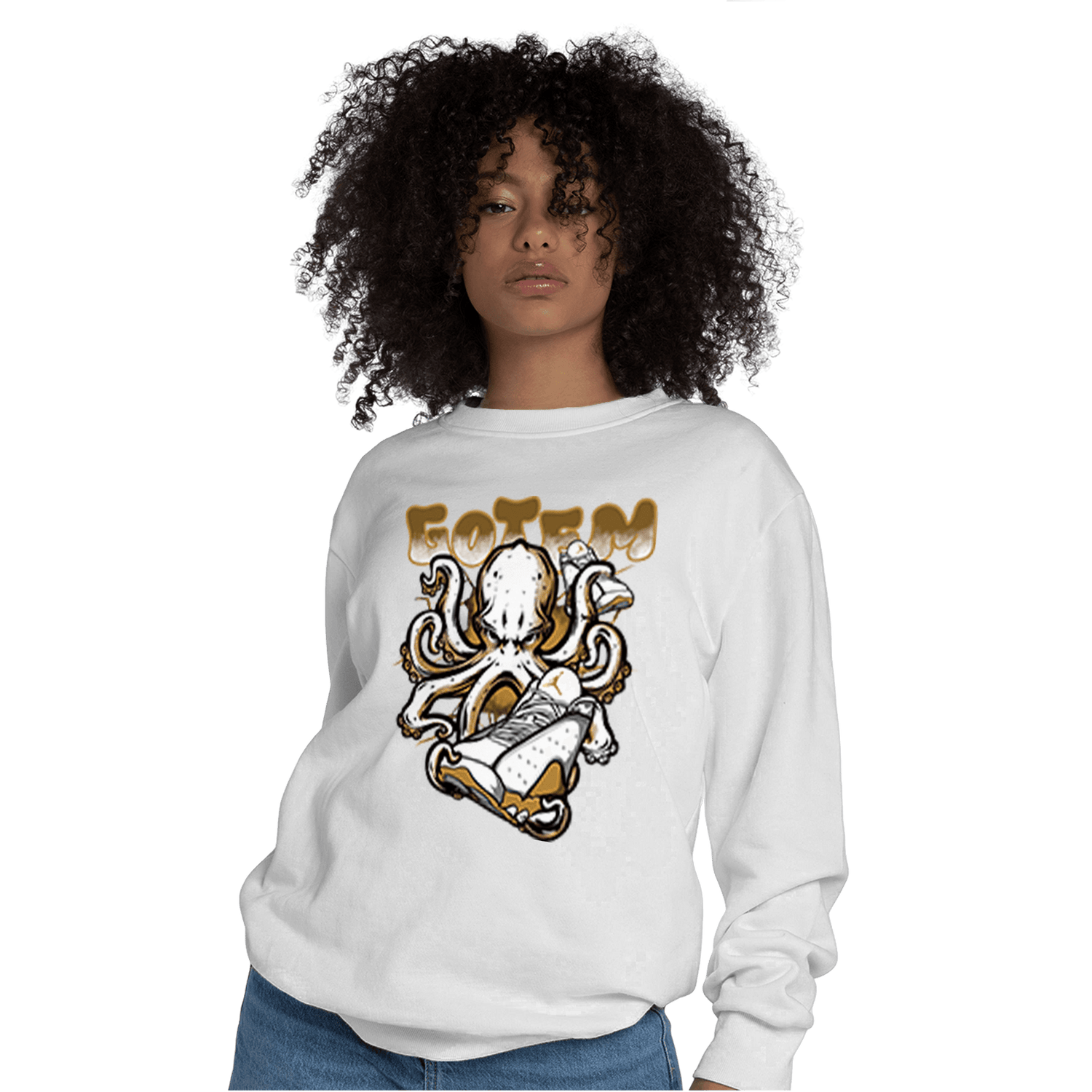 Wheat 13s Sweatshirt Match Octopus Got Em - NastyJamz