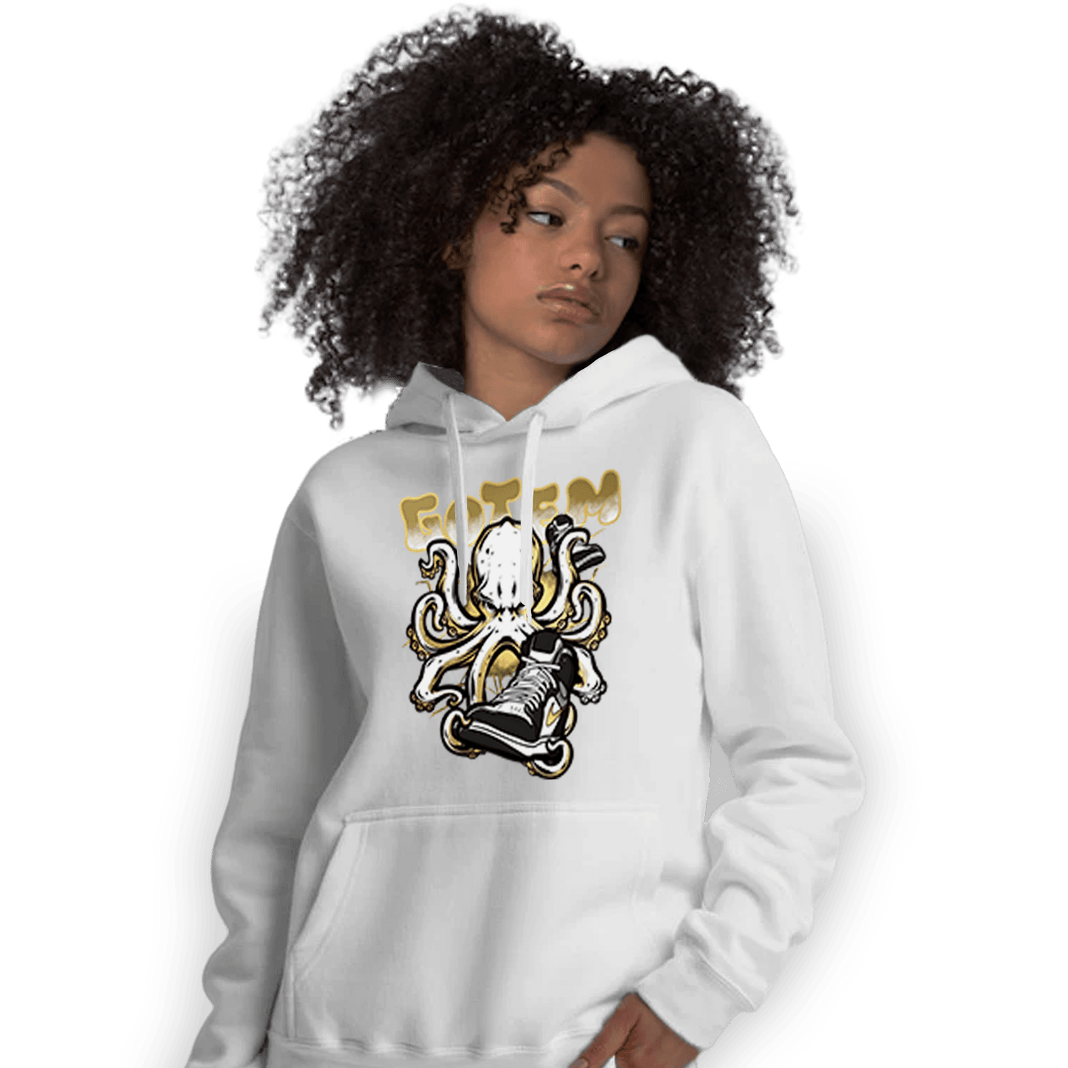 Mid SE Black Gold 1s Hoodie Match Octopus Got Em - NastyJamz
