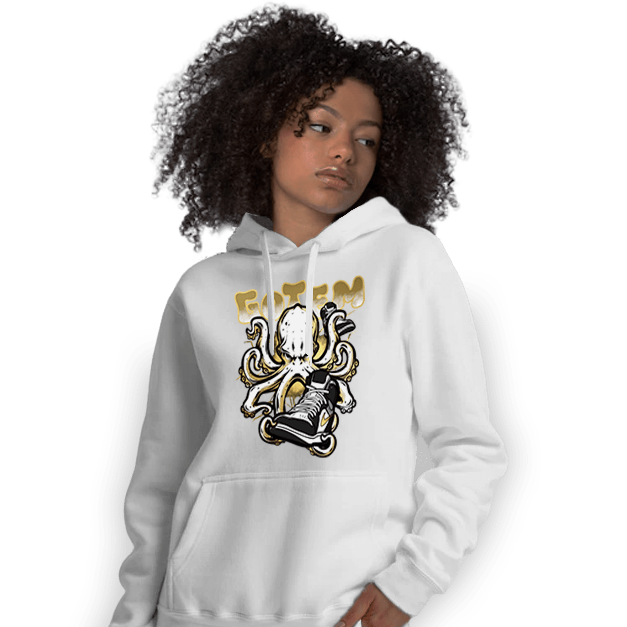Mid SE Black Gold 1s Hoodie Match Octopus Got Em - NastyJamz
