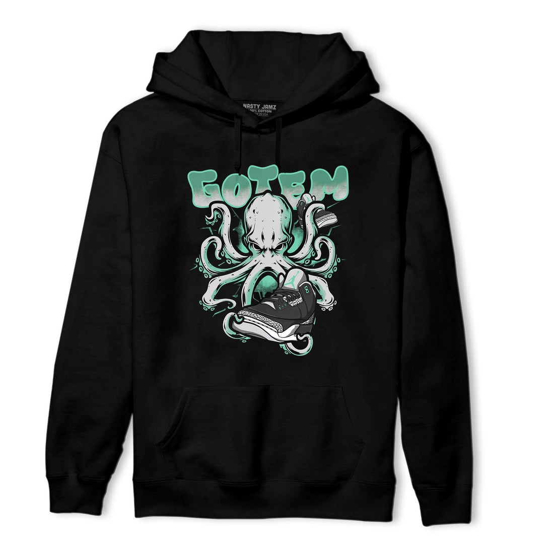Green Glow 3s Hoodie Match Octopus Got Em - NastyJamz