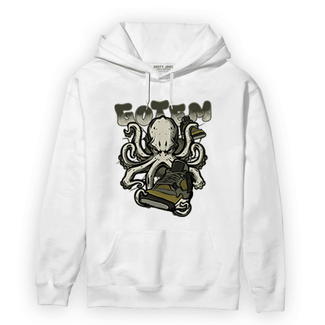 SE Craft Medium Olive 4s Hoodie Match Octopus Got Em - NastyJamz