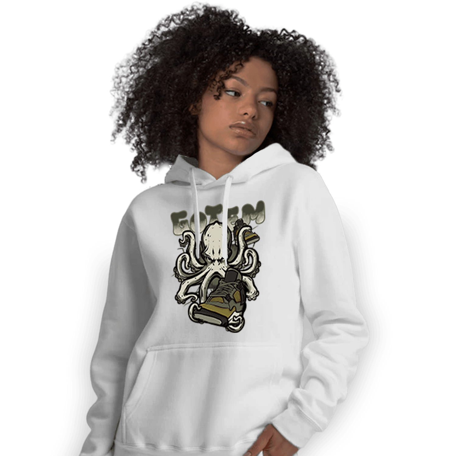 SE Craft Medium Olive 4s Hoodie Match Octopus Got Em - NastyJamz