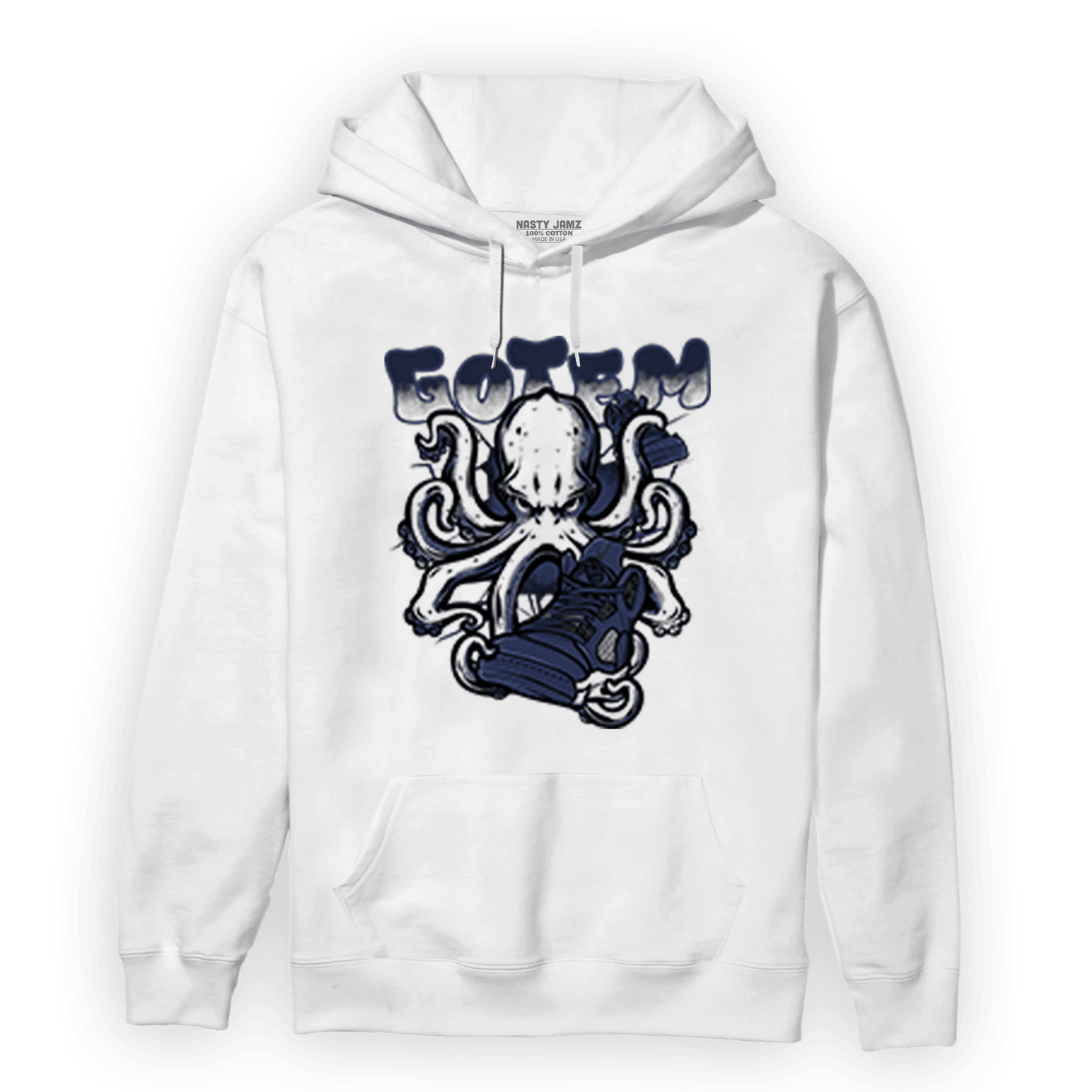 Midnight Navy 5s Hoodie Match Octopus Got Em - NastyJamz