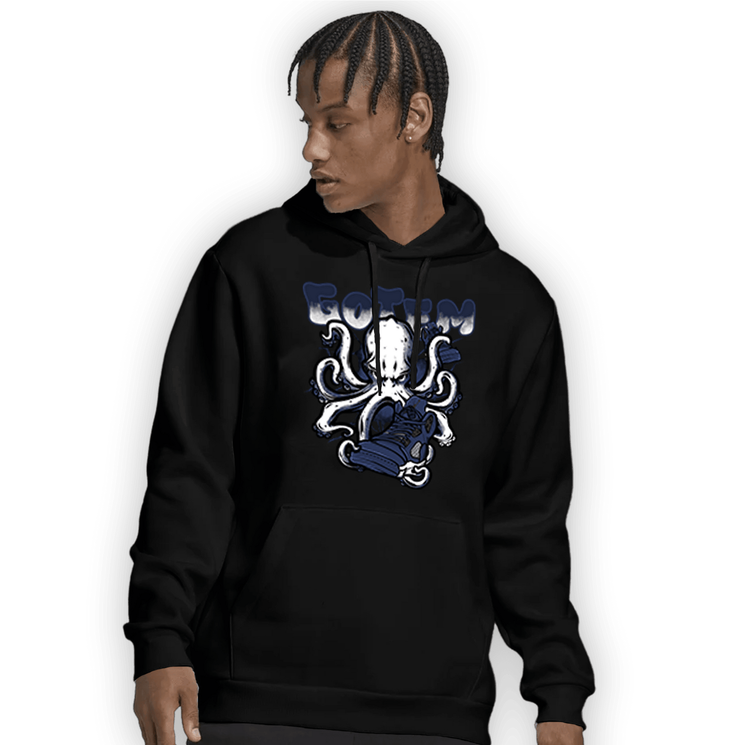 Midnight Navy 5s Hoodie Match Octopus Got Em - NastyJamz