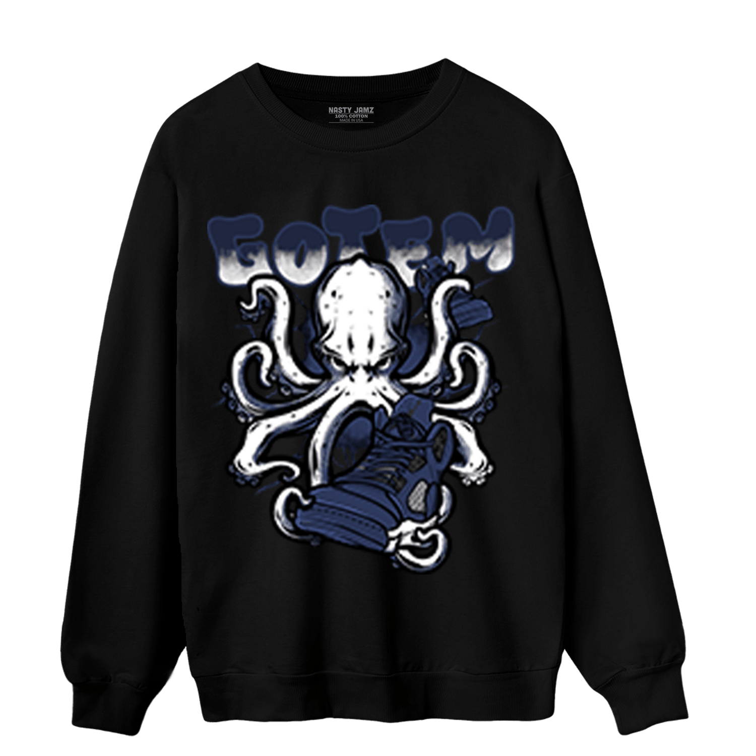 Midnight Navy 5s Sweatshirt Match Octopus Got Em - NastyJamz