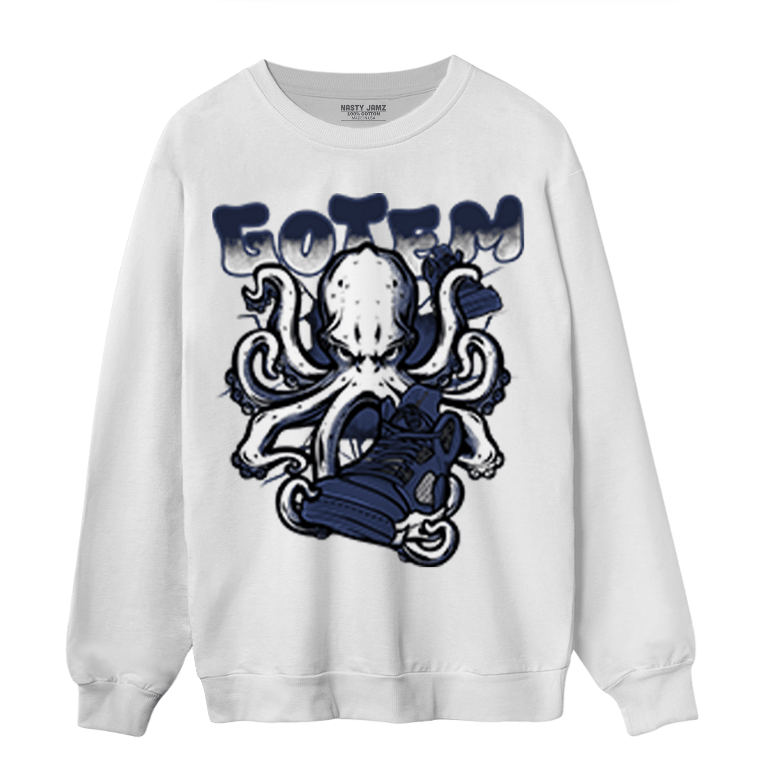 Midnight Navy 5s Sweatshirt Match Octopus Got Em - NastyJamz