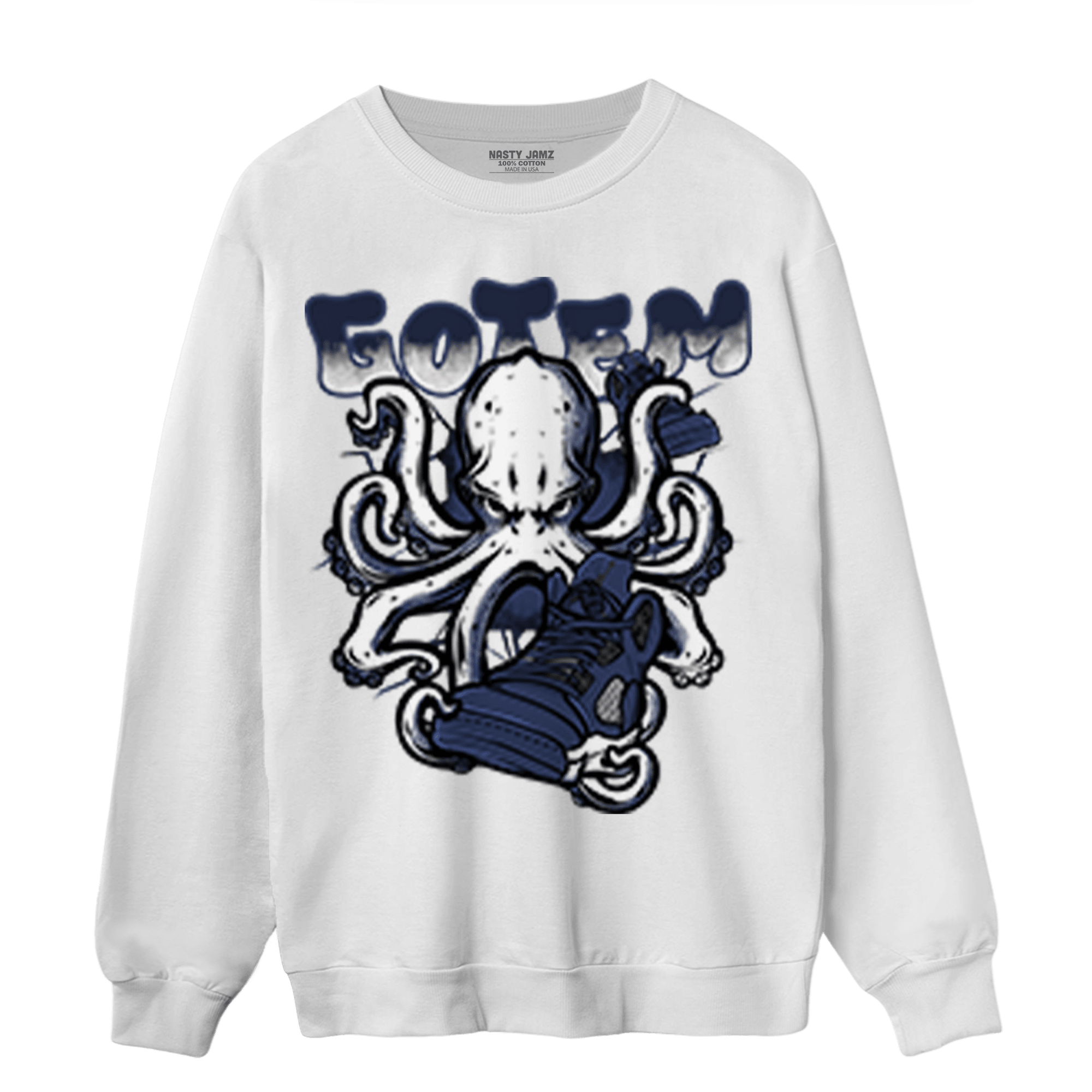 Midnight Navy 5s Sweatshirt Match Octopus Got Em - NastyJamz
