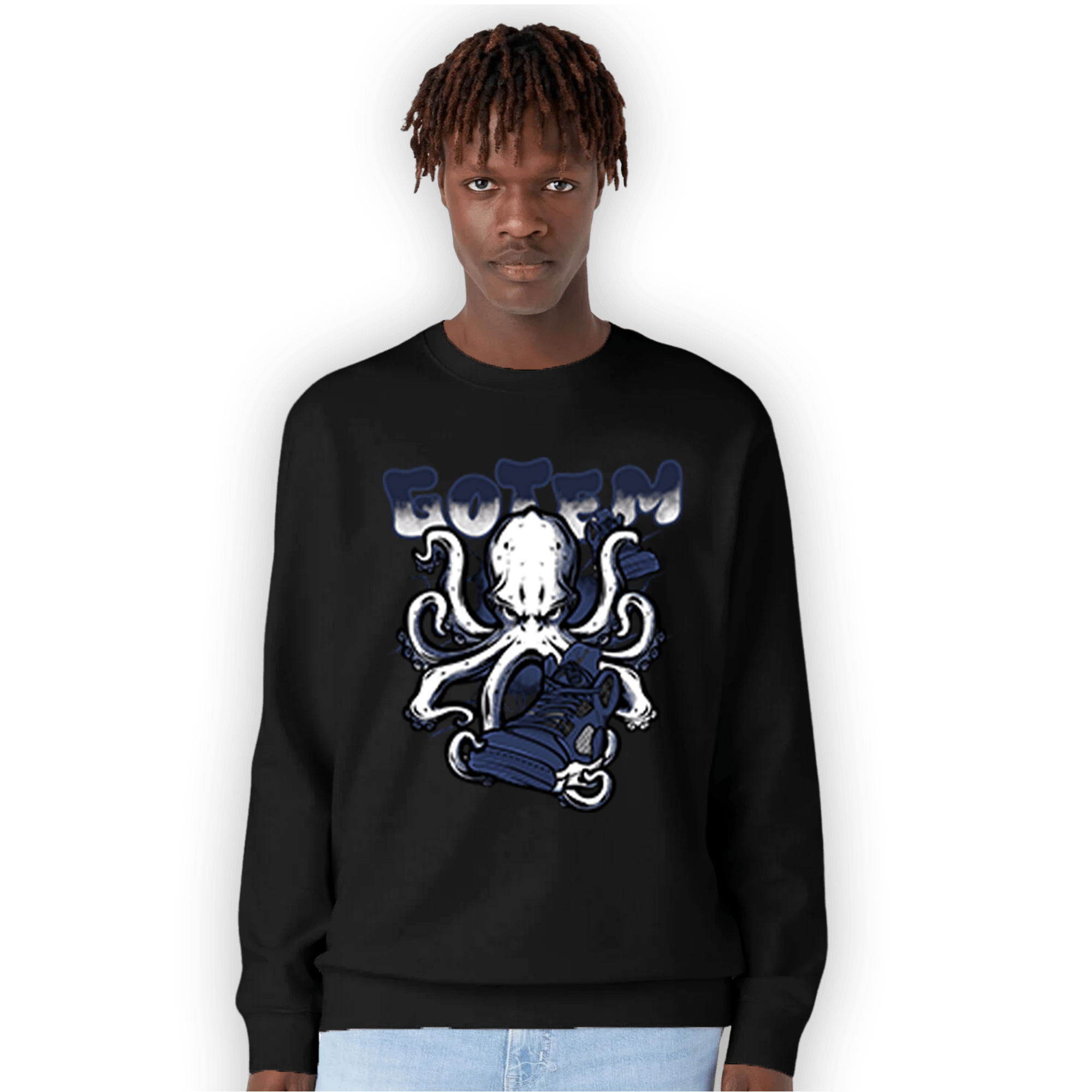 Midnight Navy 5s Sweatshirt Match Octopus Got Em - NastyJamz
