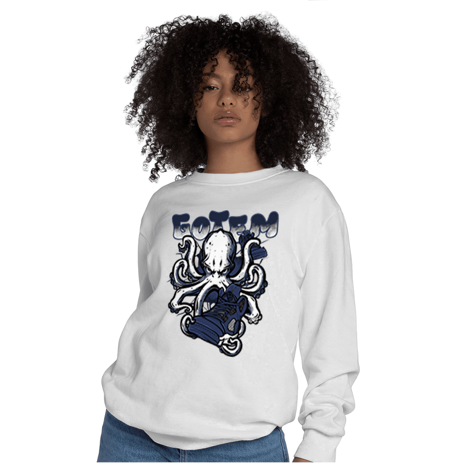 Midnight Navy 5s Sweatshirt Match Octopus Got Em - NastyJamz