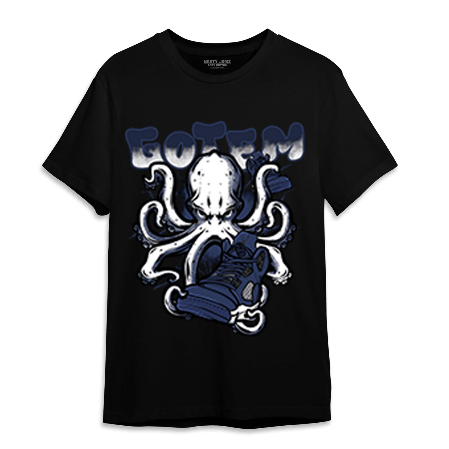 Midnight Navy 5s T Shirt Match Octopus Got Em - NastyJamz