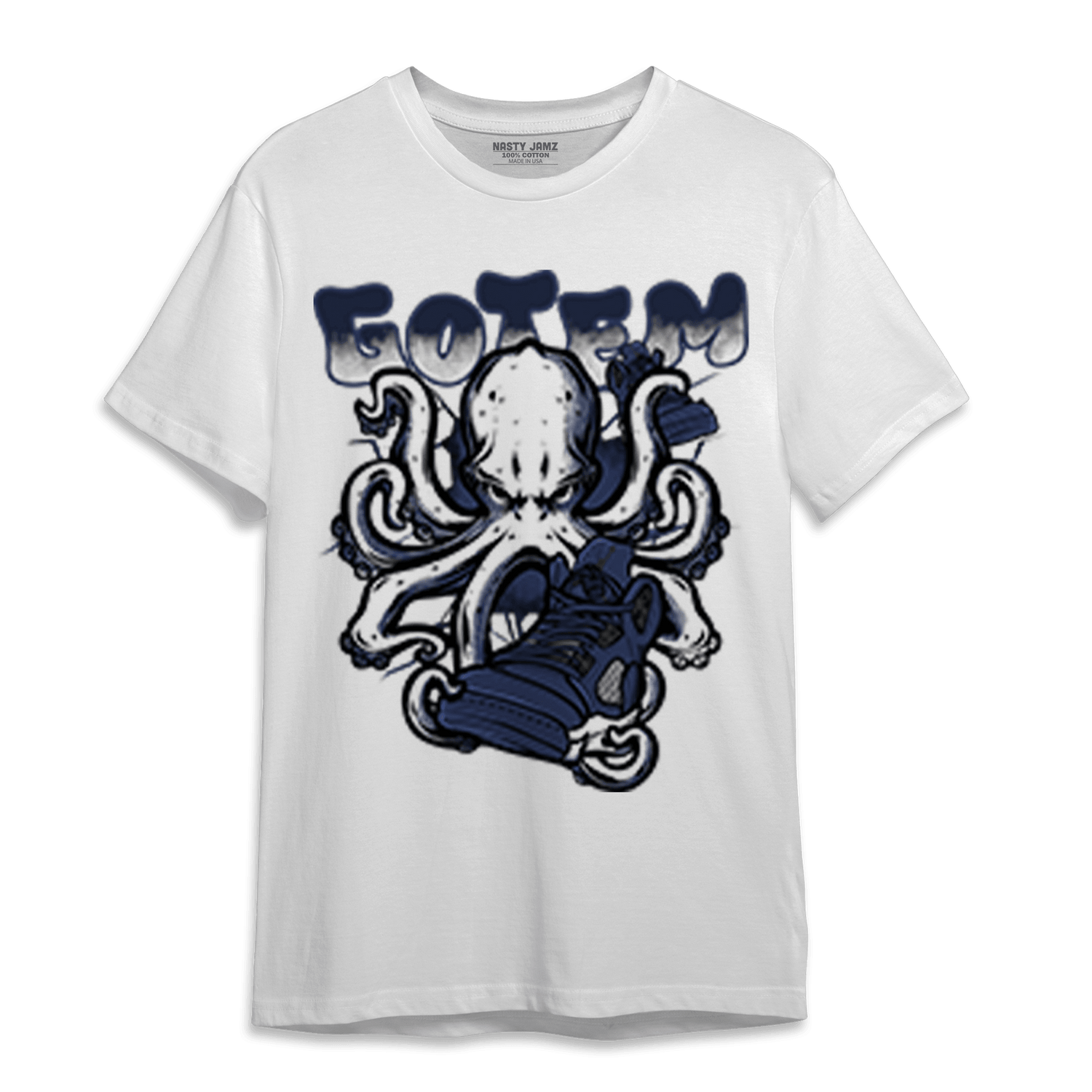 Midnight Navy 5s T Shirt Match Octopus Got Em - NastyJamz