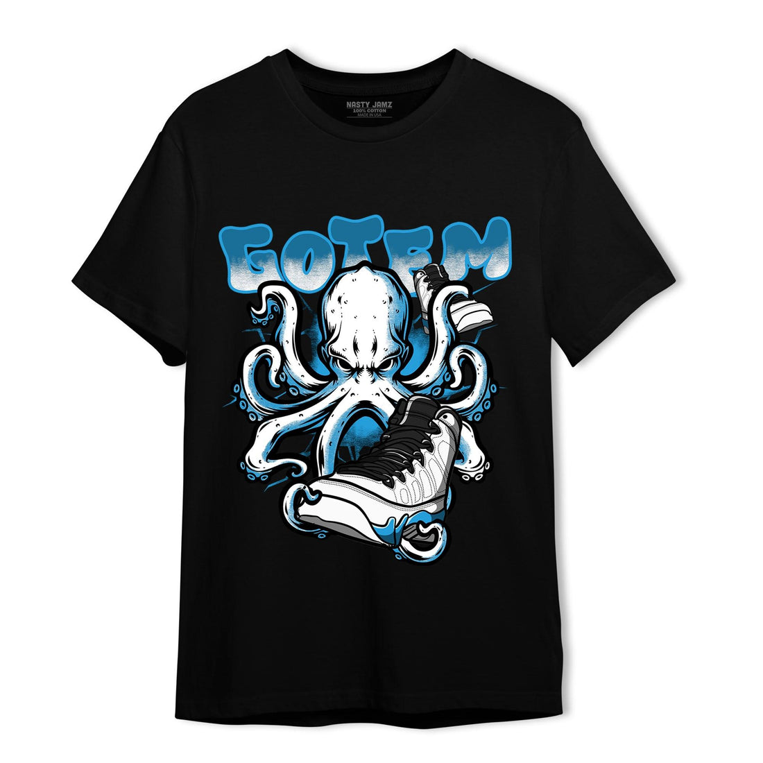 Powder Blue 9s T Shirt Match Octopus Got Em - NastyJamz