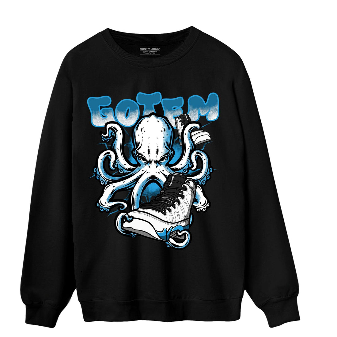 Powder Blue 9s Sweatshirt Match Octopus Got Em - NastyJamz