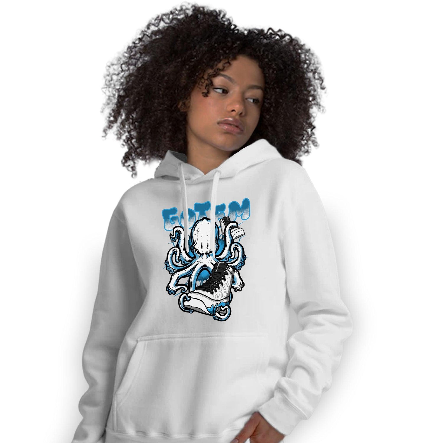 Powder Blue 9s Hoodie Match Octopus Got Em - NastyJamz