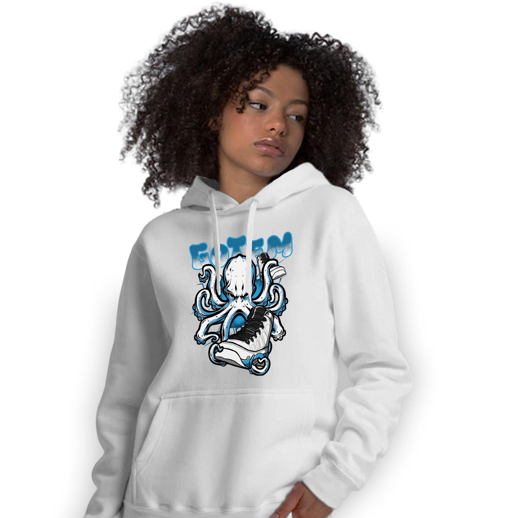 Powder Blue 9s Hoodie Match Octopus Got Em - NastyJamz