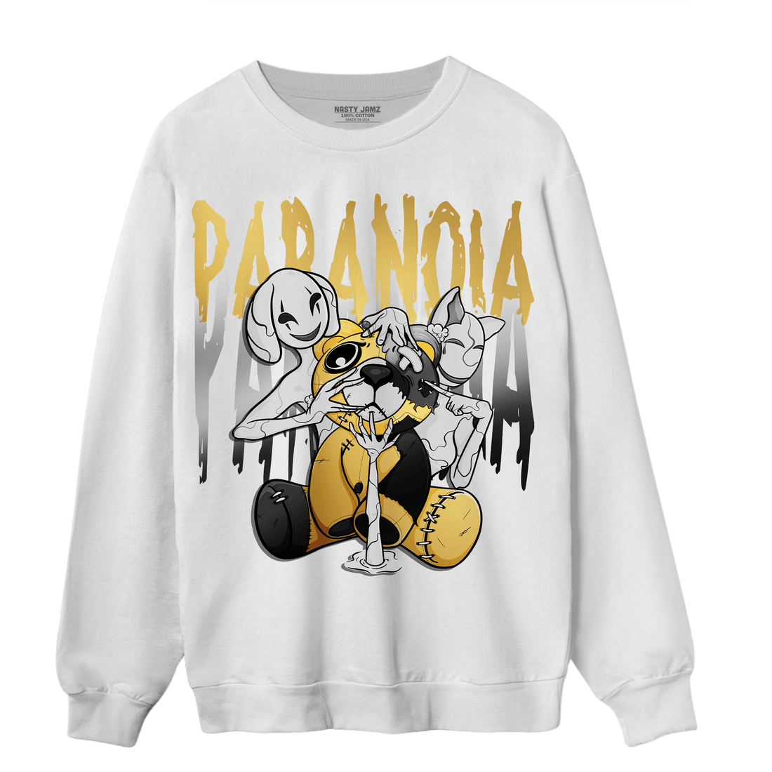 Mid SE Black Gold 1s Sweatshirt Match Paranoia BER - NastyJamz