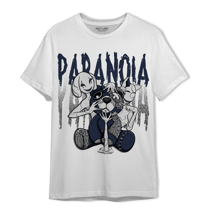 White Navy 3s T Shirt Match Paranoia BER - NastyJamz