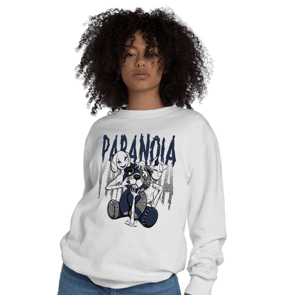 White Navy 3s Sweatshirt Match Paranoia BER - NastyJamz