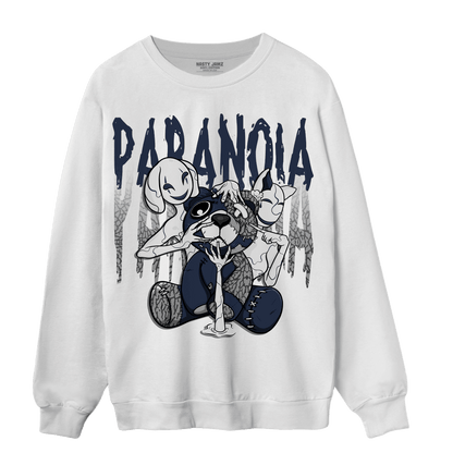 White Navy 3s Sweatshirt Match Paranoia BER - NastyJamz