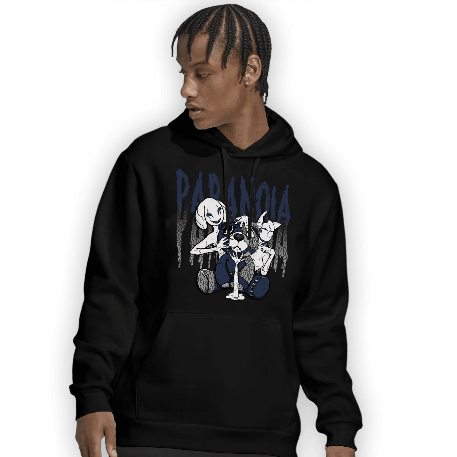 White Navy 3s Hoodie Match Paranoia BER - NastyJamz