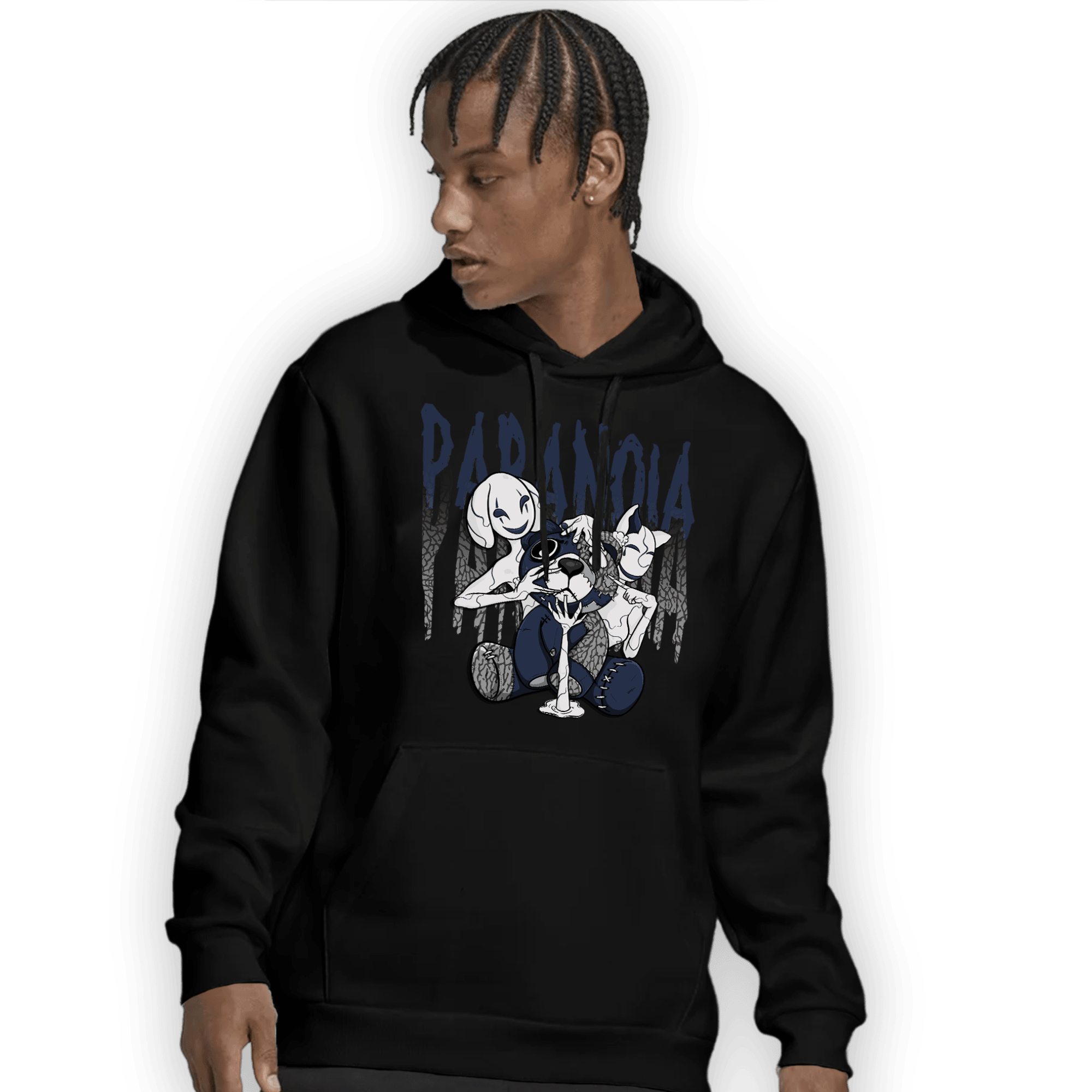 White Navy 3s Hoodie Match Paranoia BER - NastyJamz