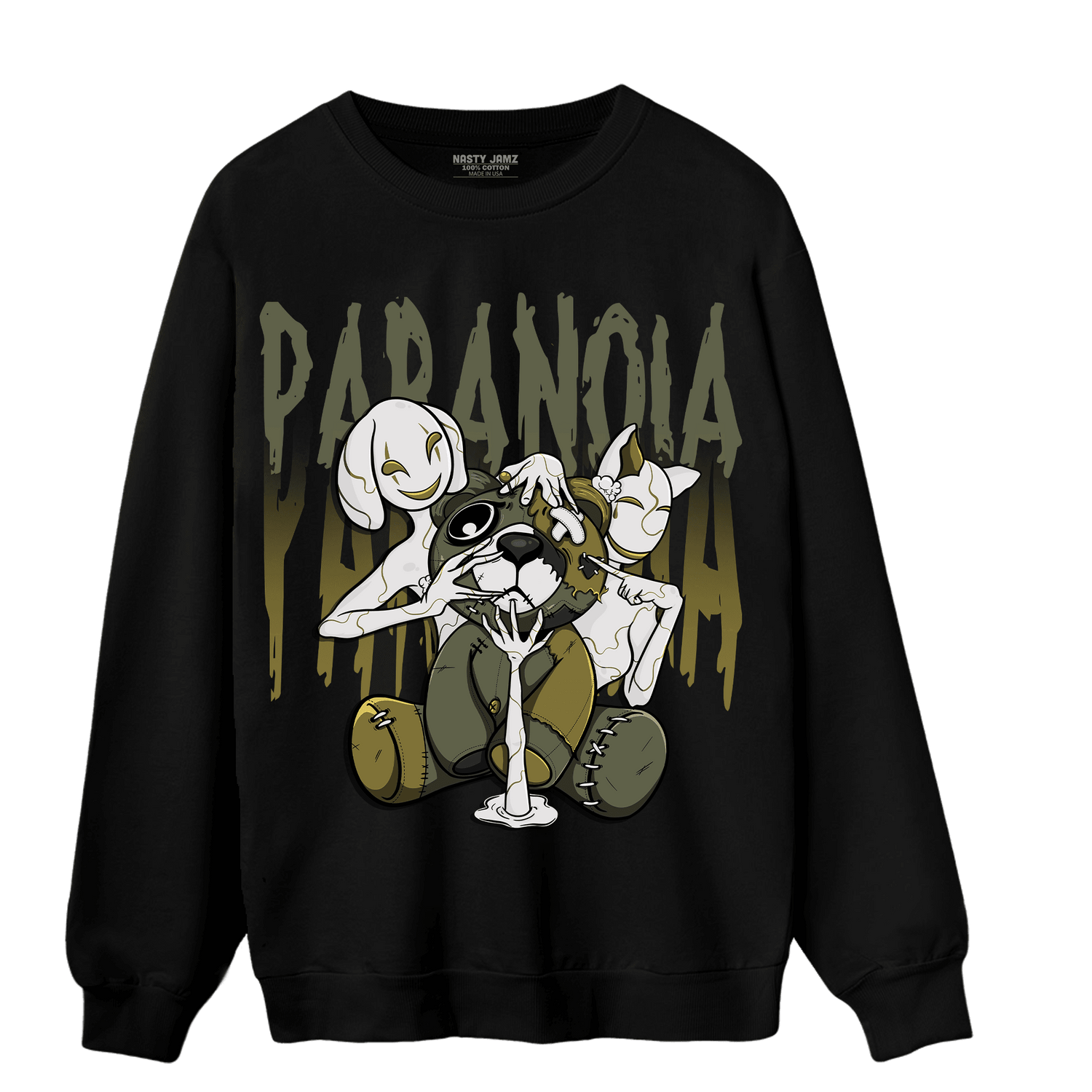 SE Craft Medium Olive 4s Sweatshirt Match Paranoia BER - NastyJamz